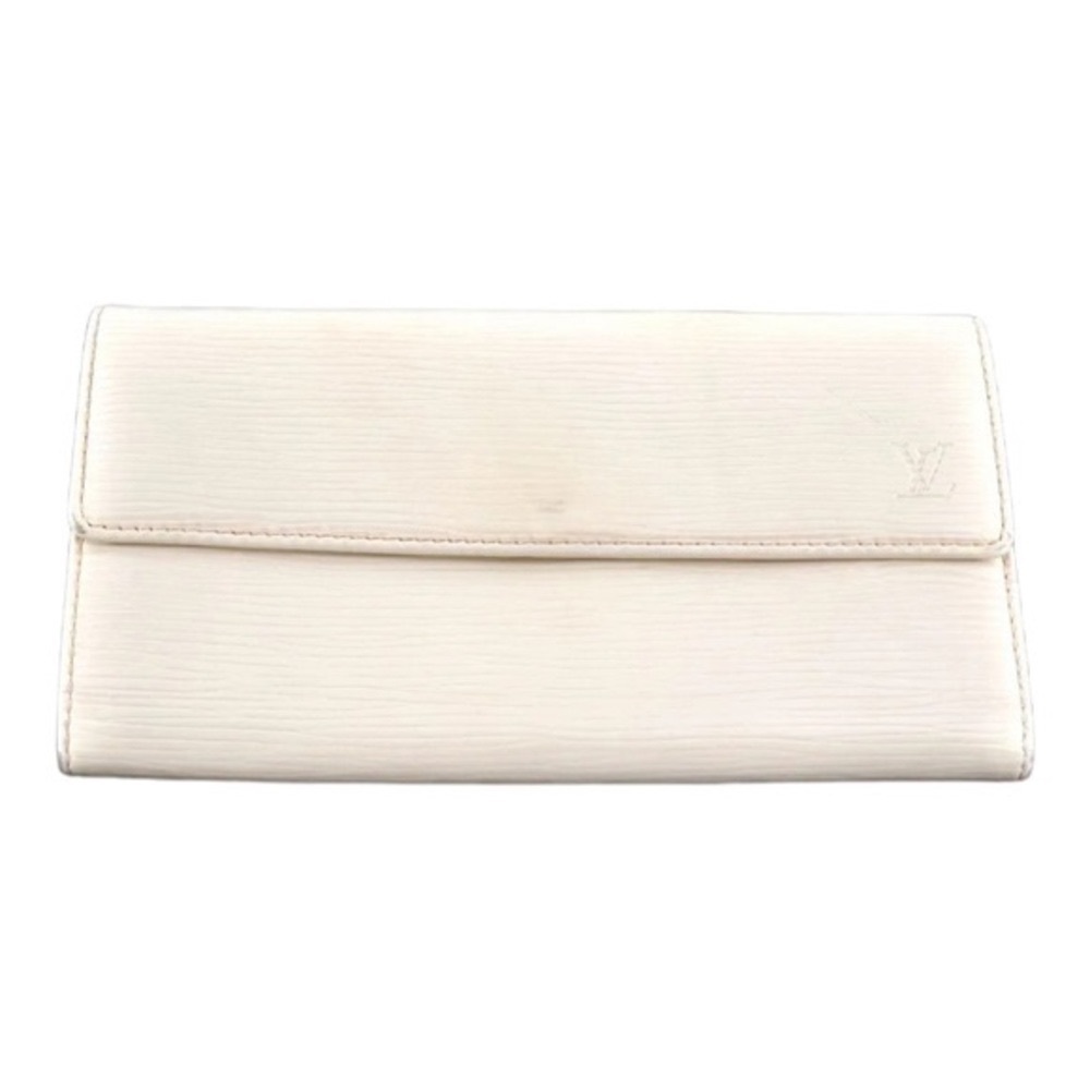 Louis Vuitton White Epi Portefeuille Sarah Long Wallet + Dustbag